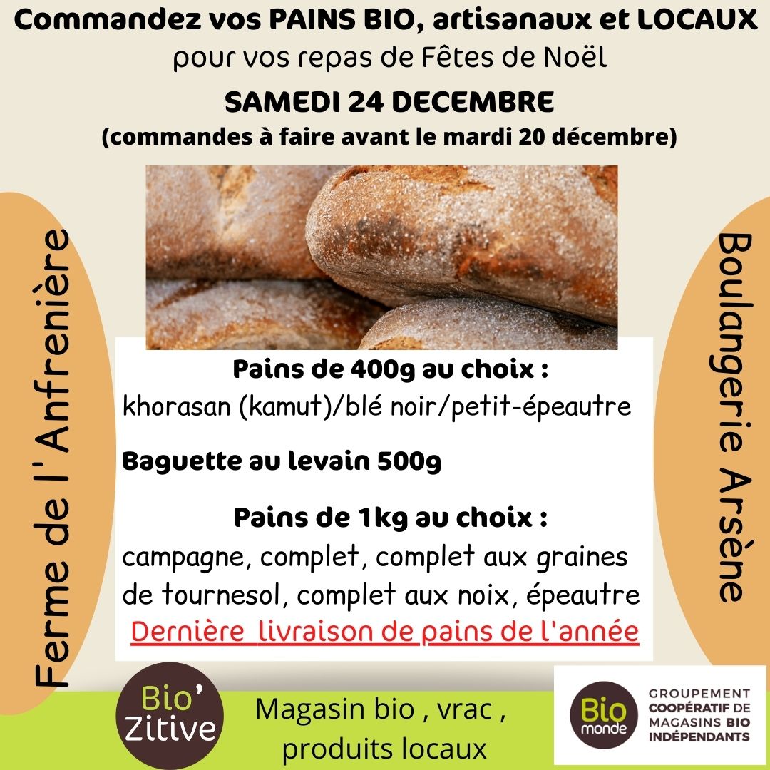 You are currently viewing DU PAIN BIO LOCAL SUR LA TABLE DE NOEL