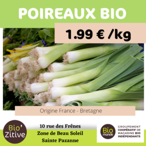 Lire la suite à propos de l’article Poireaux bio 1.99 €/kg