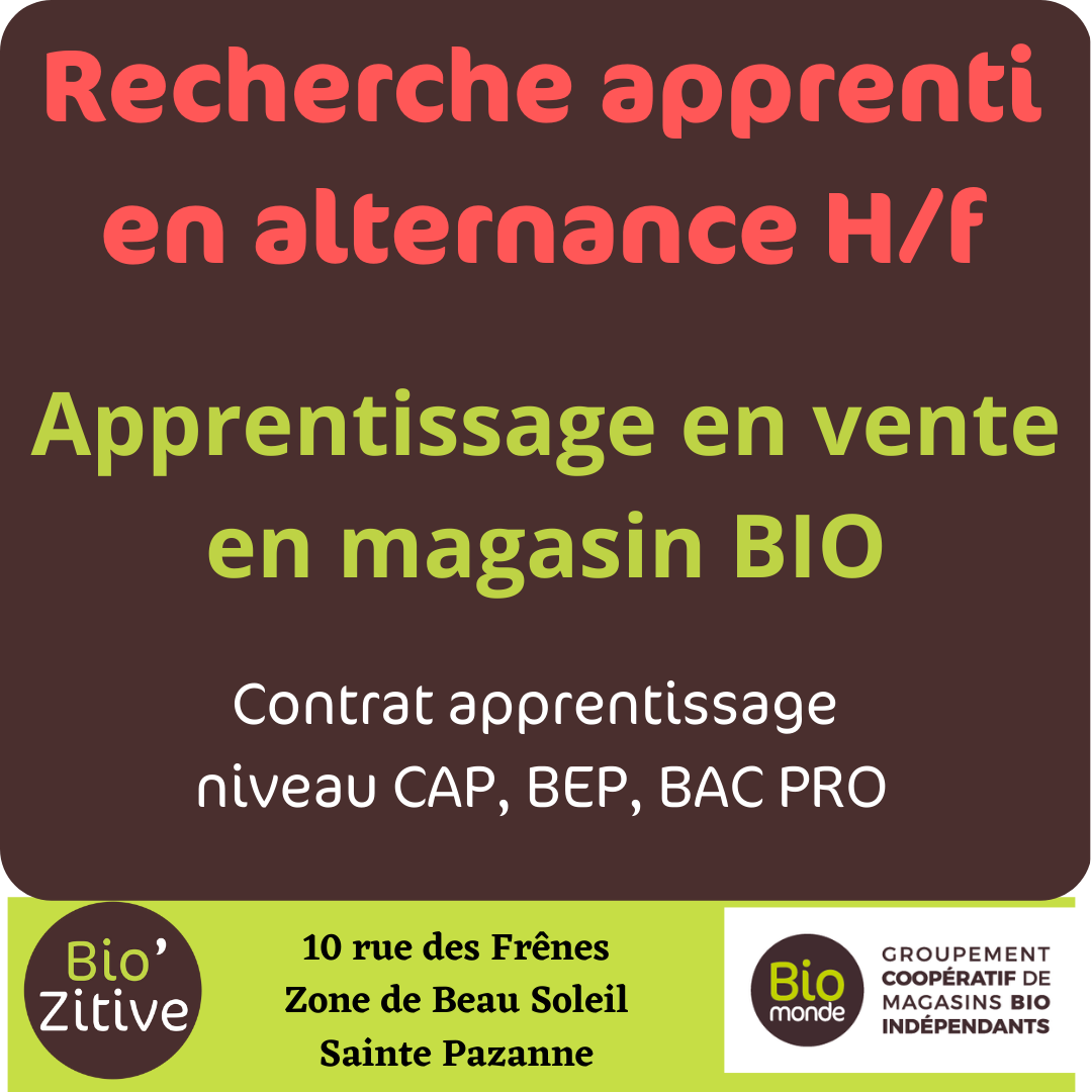 Lire la suite à propos de l’article Offre d’emploi apprenti vente en magasin bio