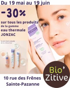Lire la suite à propos de l’article 30% sur toute la cosmétique JONZAC